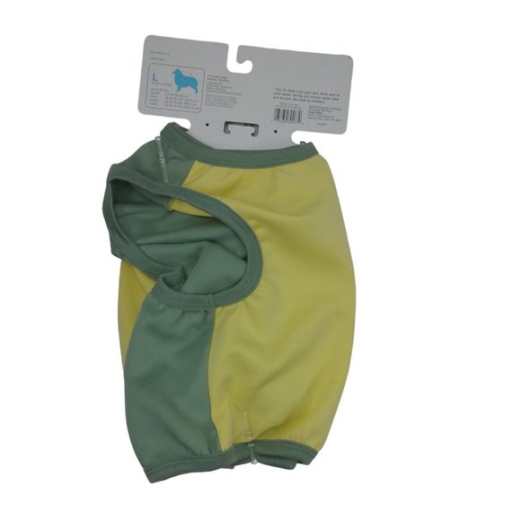 Boots And Barkley Pet Vest Cooling Dog Zipper Centerback Sz. L Yellow/Green - Picture 2 of 5